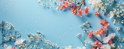 Floral Frame with White and...