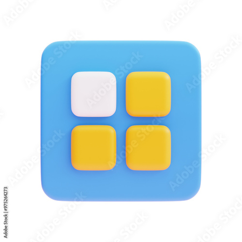 menus icon with square blue badge