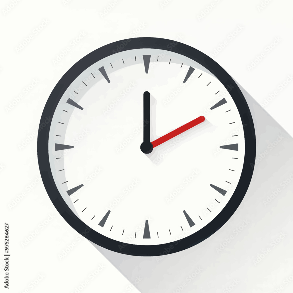 Minimalist Clock with Red Second Hand Minimalist Clock with Red Second Hand