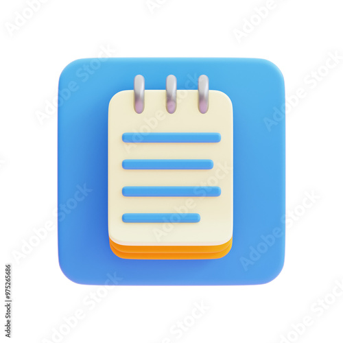 book note icon with square blue badge