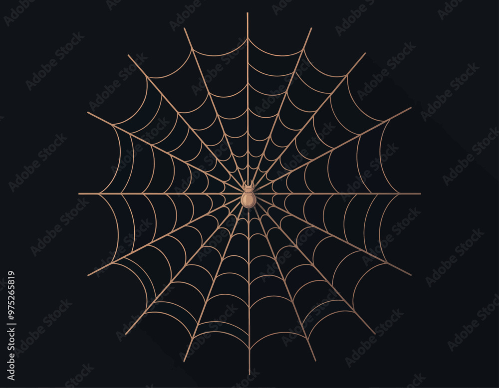 Golden Spider Web Illustration Golden Spider Web Illustration