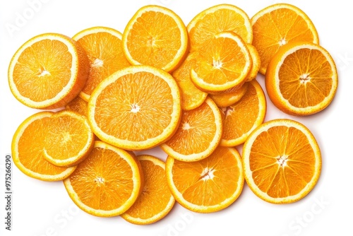 Orange slices. Fresh organic orange isolated on white background. Orange Collection, ai