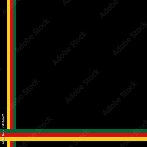 black and red, yellow, green background