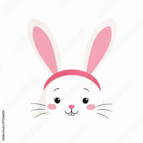 Easter Bunny with Pink Headband and Eyes