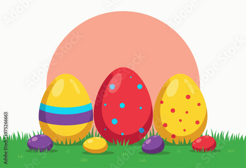 Eggs in a grassy field photo