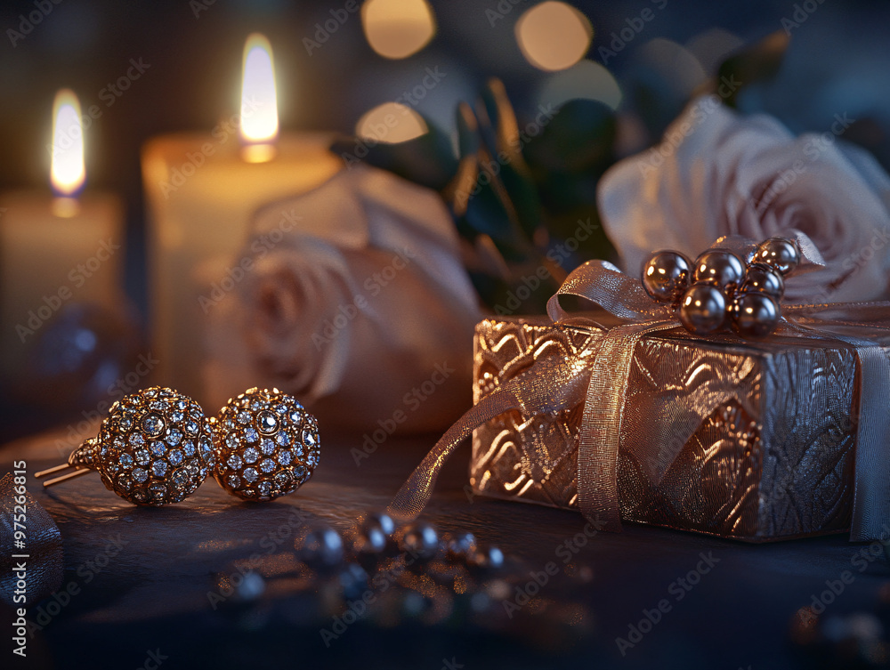 Elegant Evening: Romantic Gift and Jewelry Still Life Elegant Evening: Romantic Gift and Jewelry Still Life
