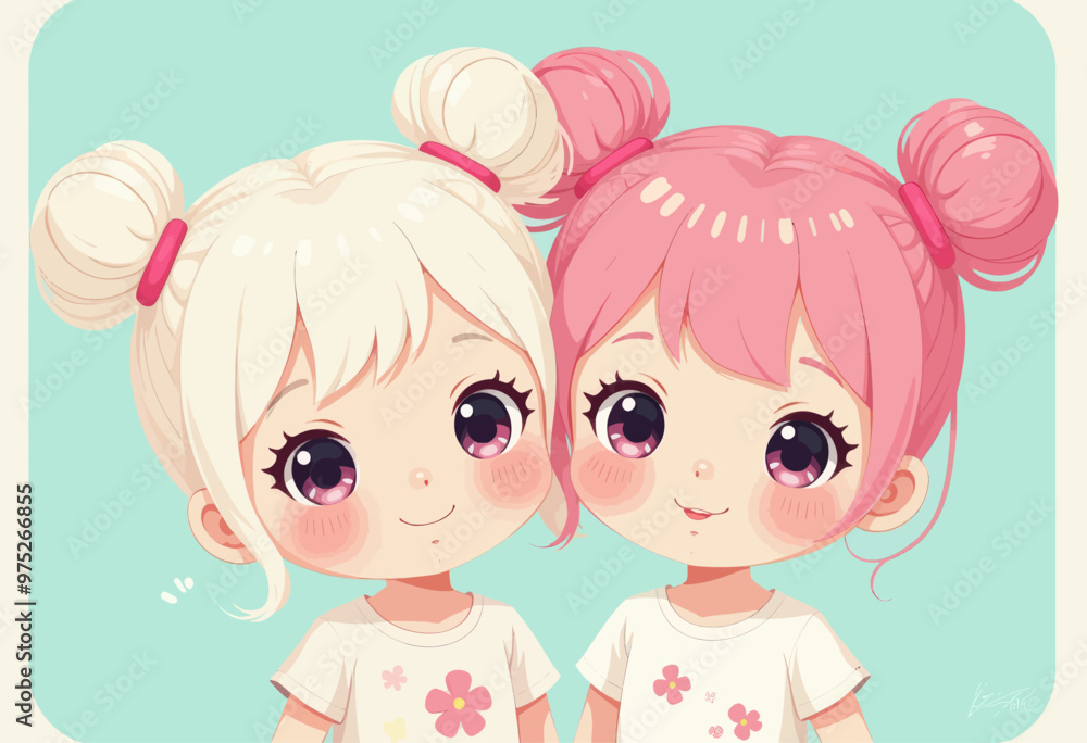 Cute Anime Girls with Pink Hair and Pigtails Cute Anime Girls with Pink Hair and Pigtails