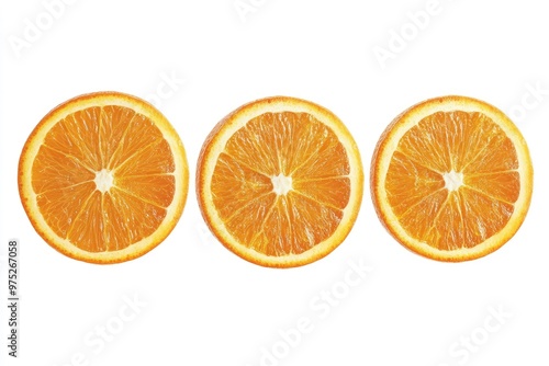 Orange slices. Fresh organic orange isolated on white background. Orange Collection, ai