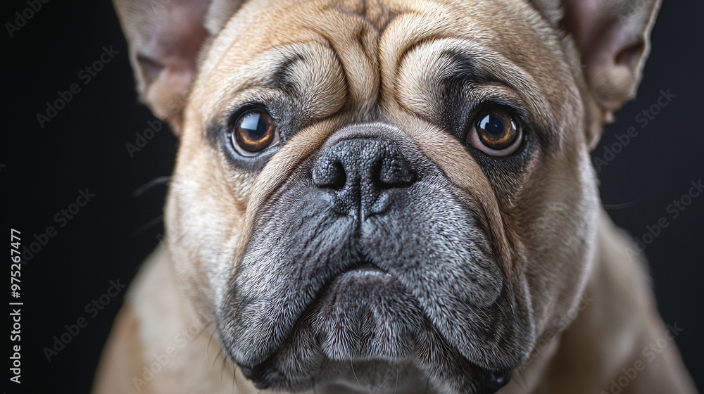 Cute bulldog showing hunger expression Cute bulldog showing hunger expression