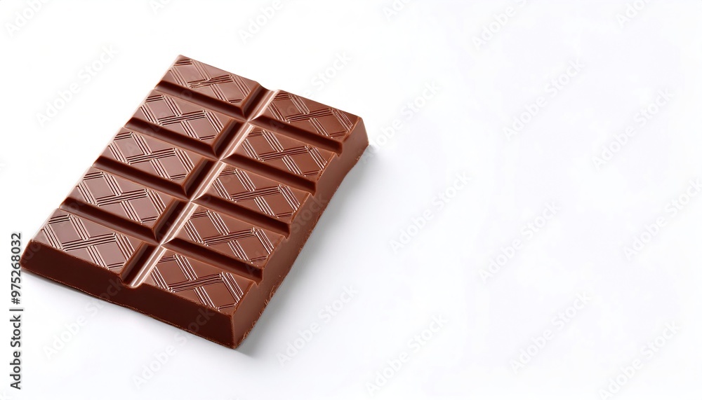 Dark or milk chocolate chunks. It is one of the most popular food types and flavors in the world, isolated on white background with copy space Dark or milk chocolate chunks. It is one of the most popular food types and flavors in the world, isolated on white background with copy space