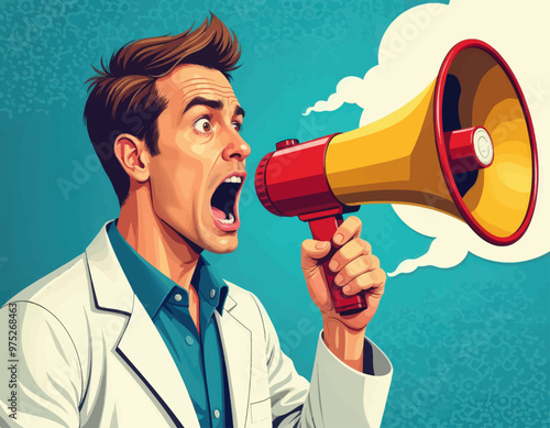 Angry Doctor with Megaphone