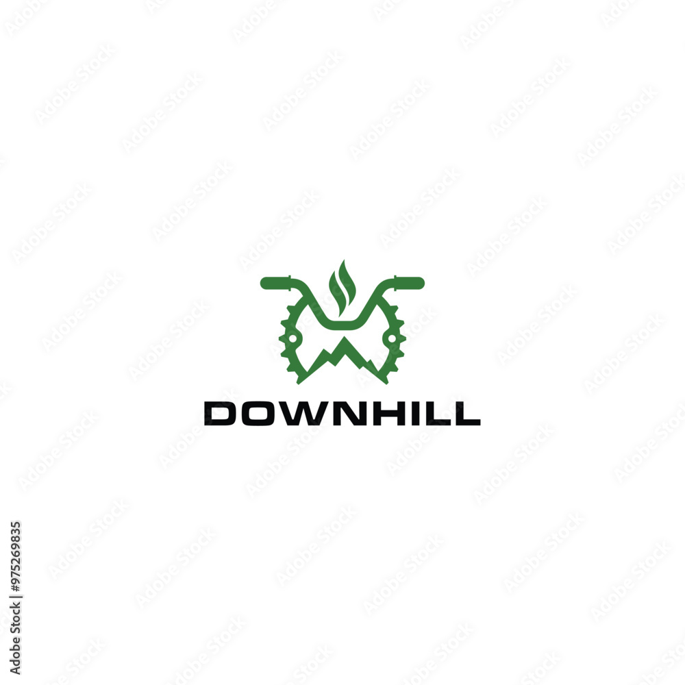 green downhill bicycle logo design green downhill bicycle logo design