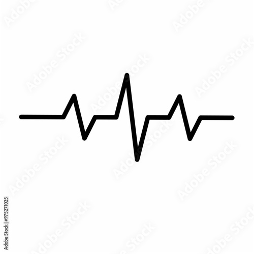 Stylized or realistic heartbeat illustration drawing. The heartbeat is the rhythmic contraction and relaxation of the heart muscle that pumps blood throughout the body. image with a white backgound