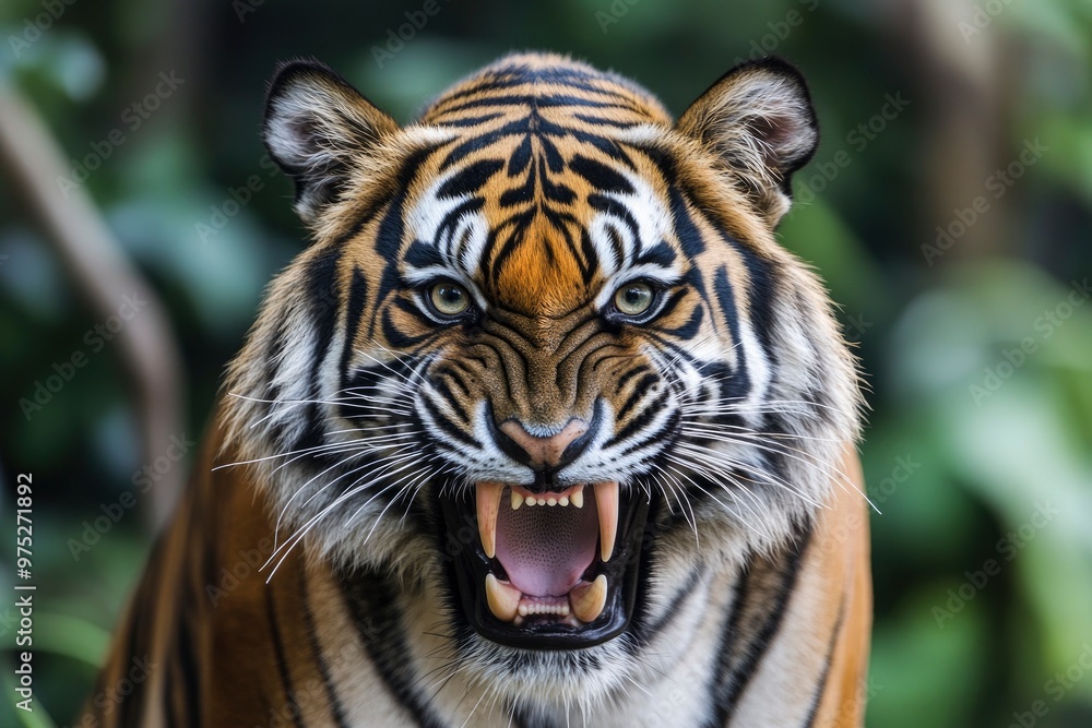 A threatening malayan tiger, stock photo, ai A threatening malayan tiger, stock photo, ai