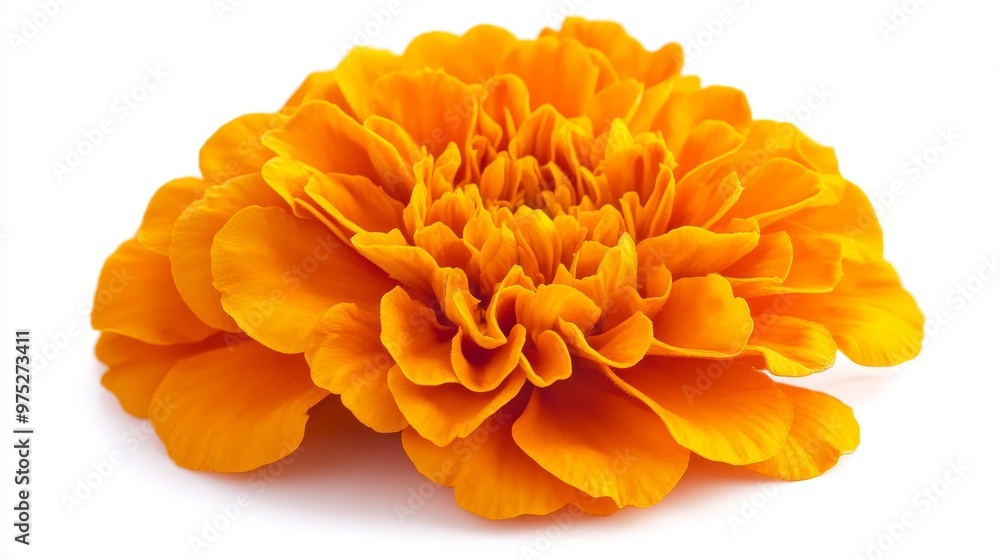 Close-up of a Single Orange Marigold Flower, White Background, Composition, Macro Photography, Flower Petals, marigold, flower Close-up of a Single Orange Marigold Flower, White Background, Composition, Macro Photography, Flower Petals, marigold, flower