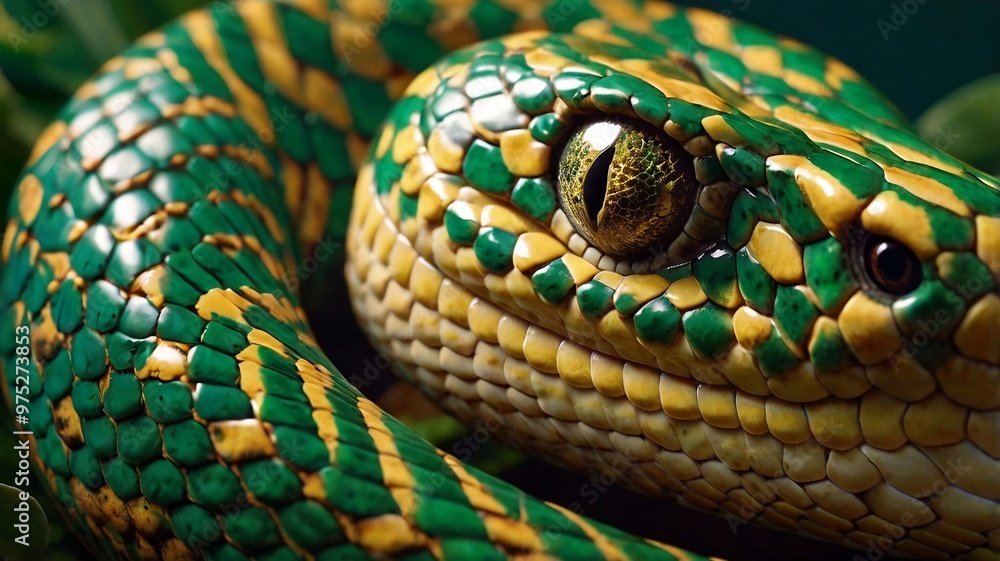 close-up view of a snake showing the texture of scales. generative ai close-up view of a snake showing the texture of scales. generative ai