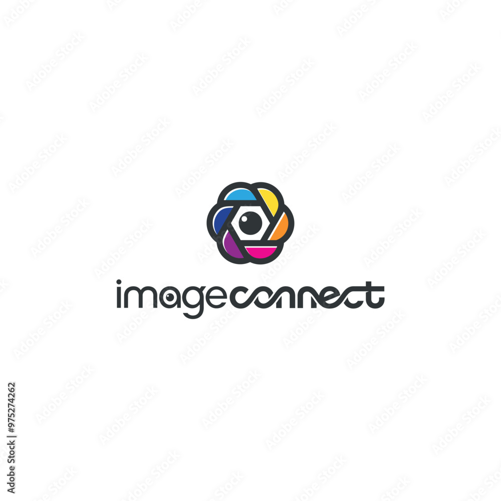 image lens camera connect logo design template image lens camera connect logo design template