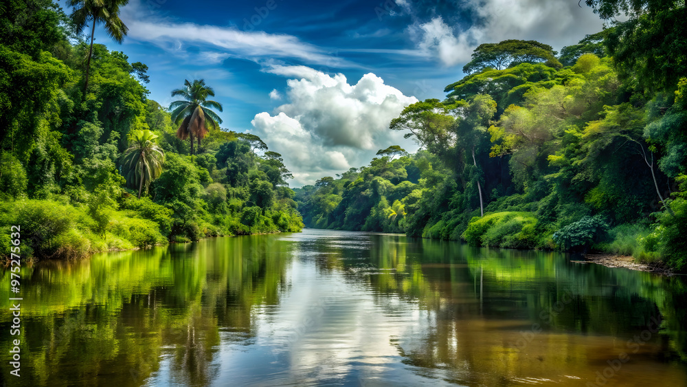 River flowing through lush Amazon forest , Amazon, Jungle, Rainforest, Nature, Environment, Greenery, Water, Flowing River flowing through lush Amazon forest , Amazon, Jungle, Rainforest, Nature, Environment, Greenery, Water, Flowing