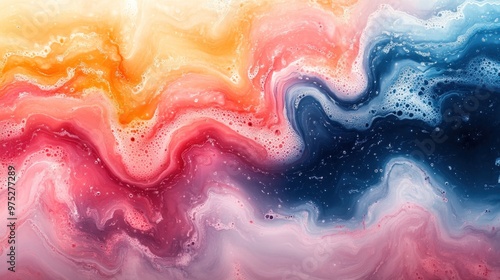 Abstract Colorful Swirling Liquid Art