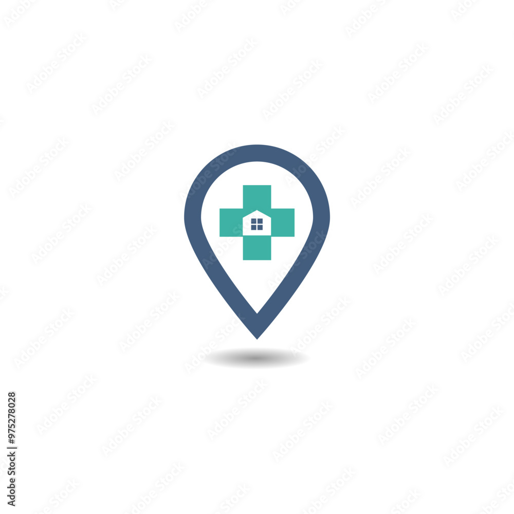 medical health location mark vector icon
