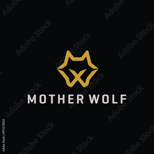 wolf head luxury logo design photo