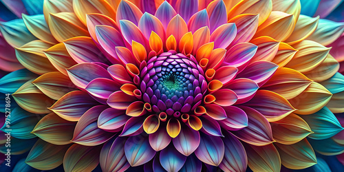 Vibrant and detailed blooming flower with intricate petals in bright colors, beautiful, nature, flora, beauty, petals