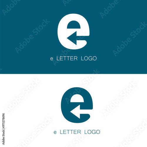 awesome letter E with arrow for business logo