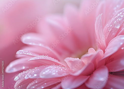 Beautiful pink flower background with copy space, macro photography, shallow depth of field effect, blurred background