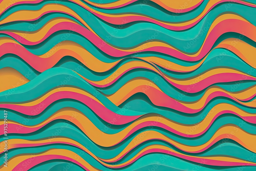 Colorful Rainbow and Teal Gradient Wave Pattern Background for Vintage 80s Music Album Cover Design Colorful Rainbow and Teal Gradient Wave Pattern Background for Vintage 80s Music Album Cover Design