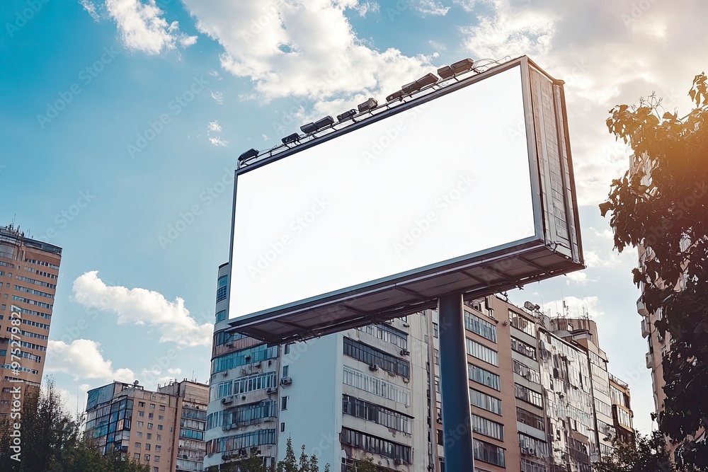 Billboard sign mockup in the urban environment, blank space to display your advertising or branding campaign , ai Billboard sign mockup in the urban environment, blank space to display your advertising or branding campaign , ai