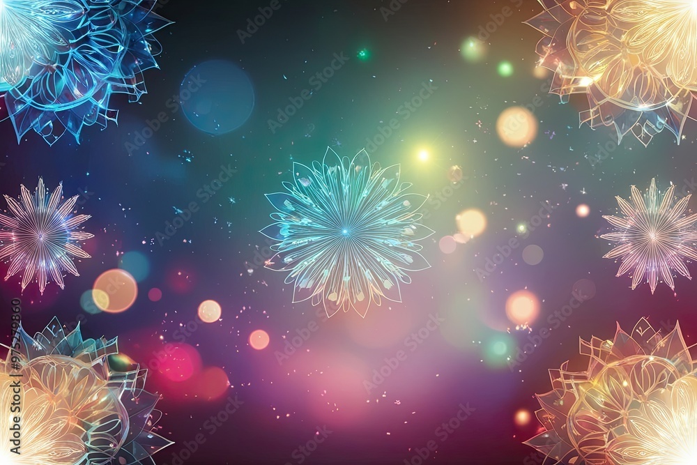 Fototapeta premium Shimmering Light Effects with Decorative Overlays and Vivid Light Transitions