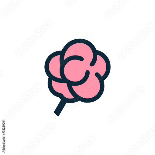sweet cotton candy snack logo vector illustration template design