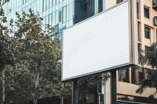 Wallpaper Mural Billboard sign mockup in the urban environment, blank space to display your advertising or branding campaign , ai Torontodigital.ca