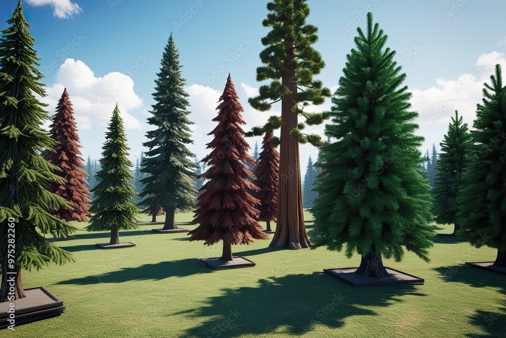 Stunning 3D Redwood and Fir Tree Models with Realistic Ground Shadows ...