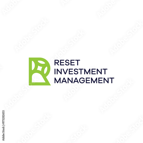 green nature with letter R logo design