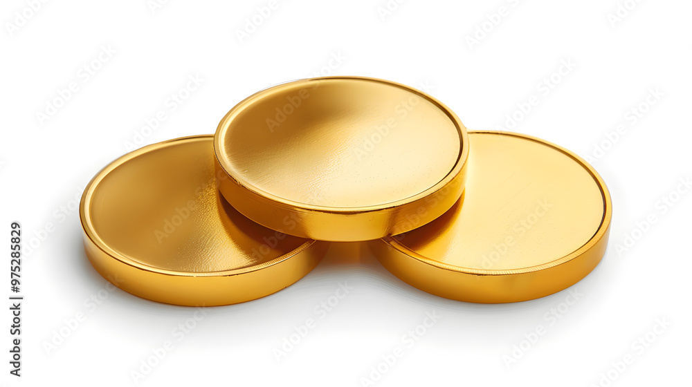 Blank Gold Coins Isolated on White Background. Blank Gold Coins Isolated on White Background.