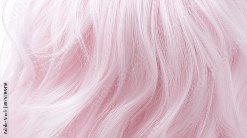 a close up of a pink wig 