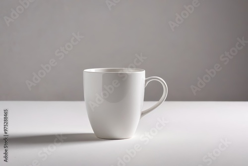 a white cup sitting on top of a table 