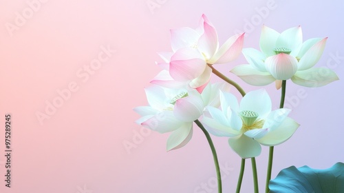 Delicate Lotus Blossoms on a Soft Pink Background