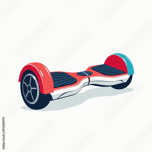 Red and Blue Hoverboard Illustration  
