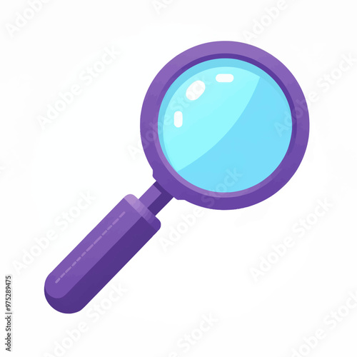 Purple Cartoon Magnifying Glass  
