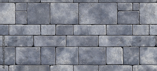 Gray color, rectangular seamless texture of paver bricks, seamless pattern, flat lay background