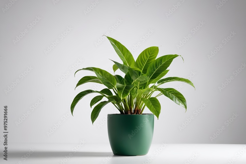 Obraz premium a green pot with a plant in it 