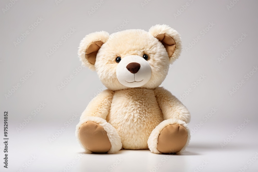 Obraz premium a teddy bear sitting on a white surface 