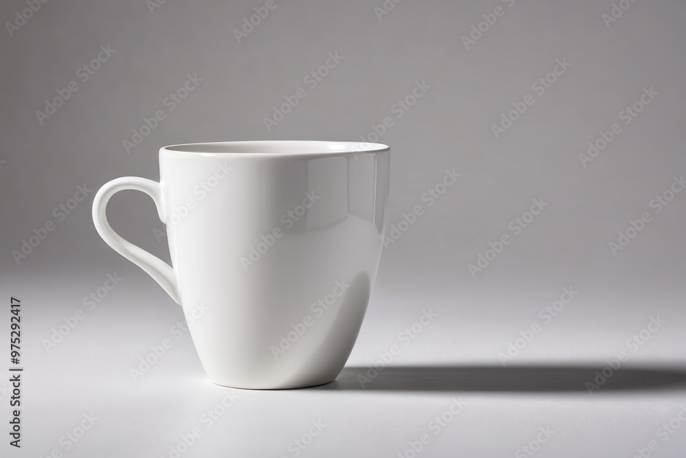 a white cup on a grey background a white cup on a grey background