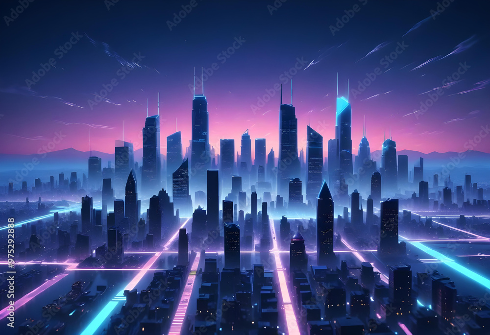 a city skyline with a city in the background a city skyline with a city in the background