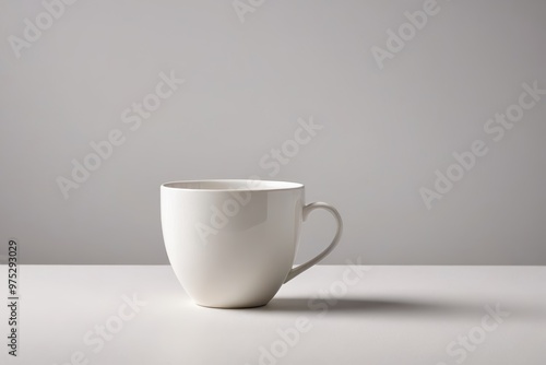 a white cup on a table 