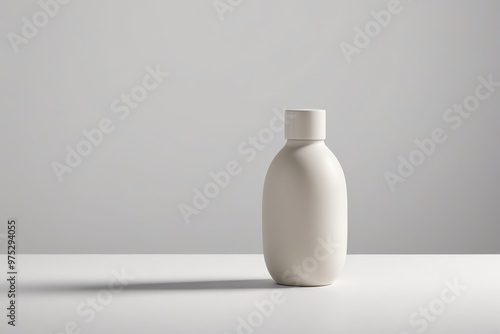 a white bottle on a table 