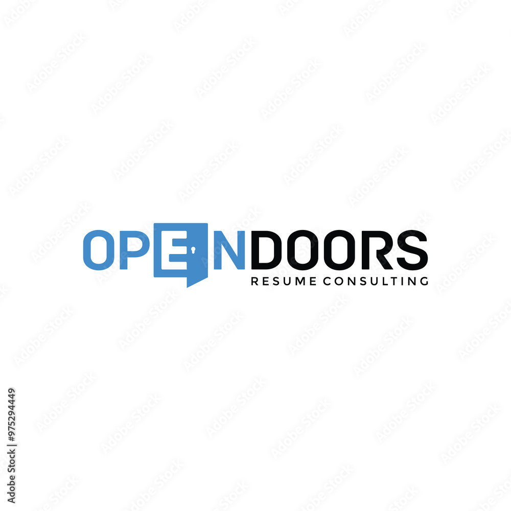 blue open door logo design template blue open door logo design template