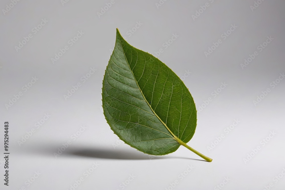 a green leaf on a gray background a green leaf on a gray background